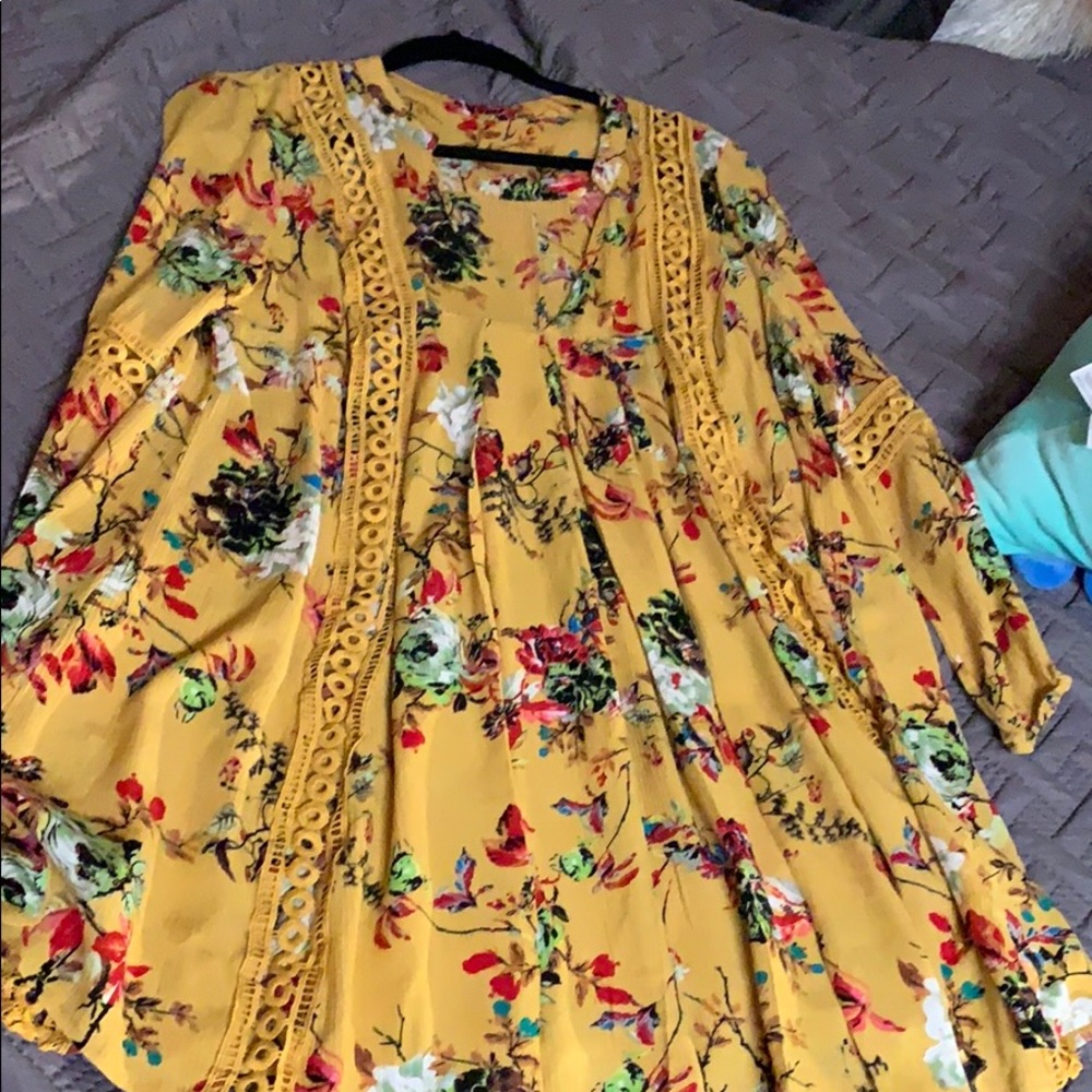 Yellow floral dress